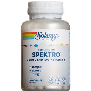 Solaray Spektro multi-vitamin uden jern og k-vitamin, 100 stk (Udløb: 11/2025)